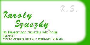 karoly szuszky business card